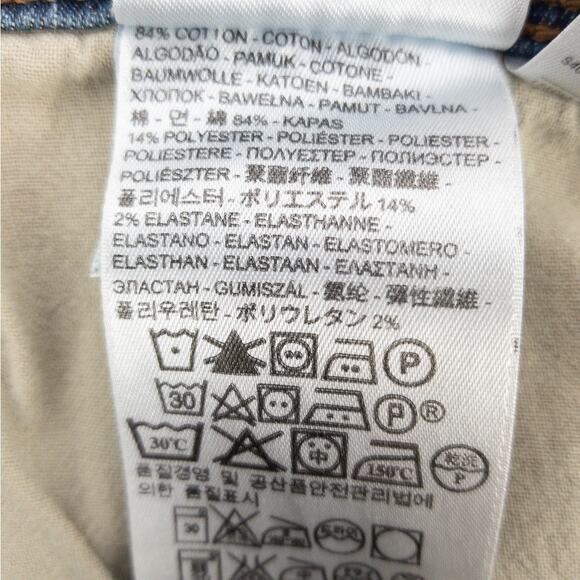 Levi's 512 Perfectly Slimming Jeans Woman's 33x32 Embroidered Straight Leg Blue - Picture 9 of 15